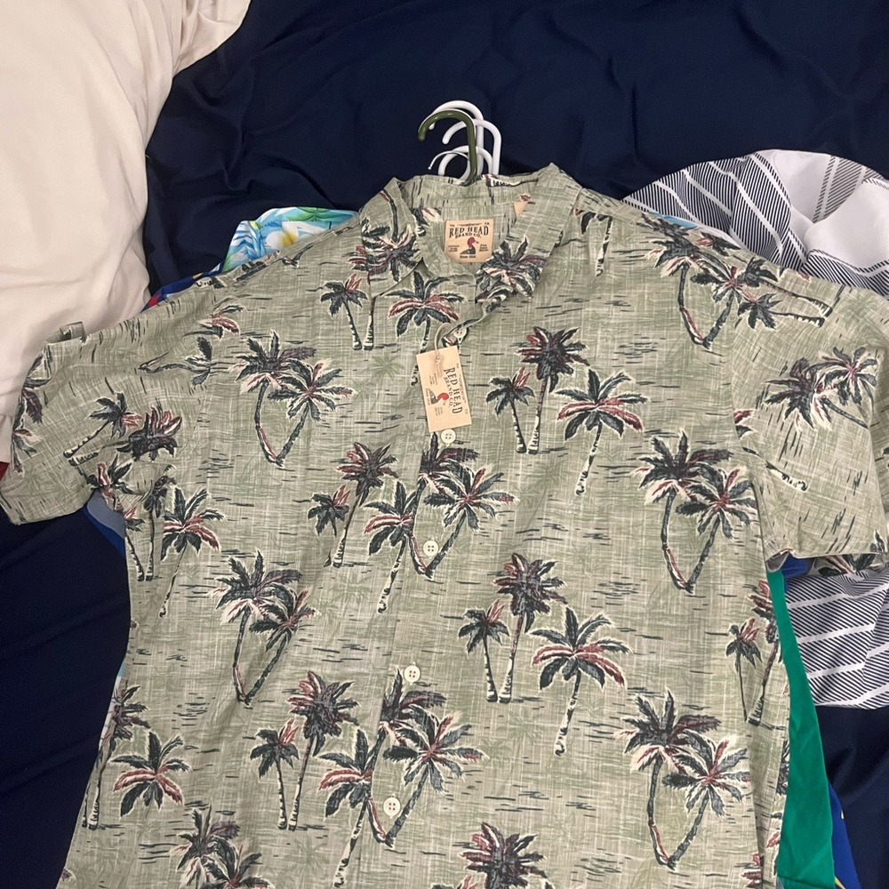 RedHead Olive Palm Tree Casual Shirt